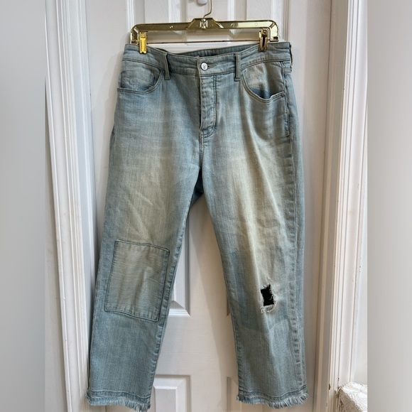 Anthropologie Pilcro Hyphen Distressed Frayed Hem Boyfriend Jeans - Picture 2 of 11